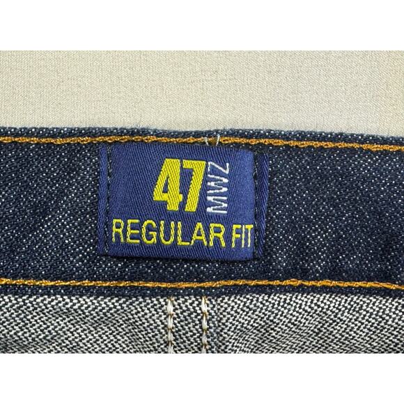 NWT Wrangler 47MWZ Men's Regular Fit Straight Leg Blue Denim Jeans - Size 38x34 - Picture 6 of 7